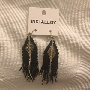 Ink + Alloy beaded earrings (gold & black detail)